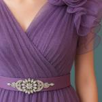 sim detaylı kemeri taşlı uzun kolsuz abiye elbise 8818