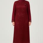 Uzun Tesettür Abiye – Payet Detaylı, Zarif Dantel Kumaş, Astarlı